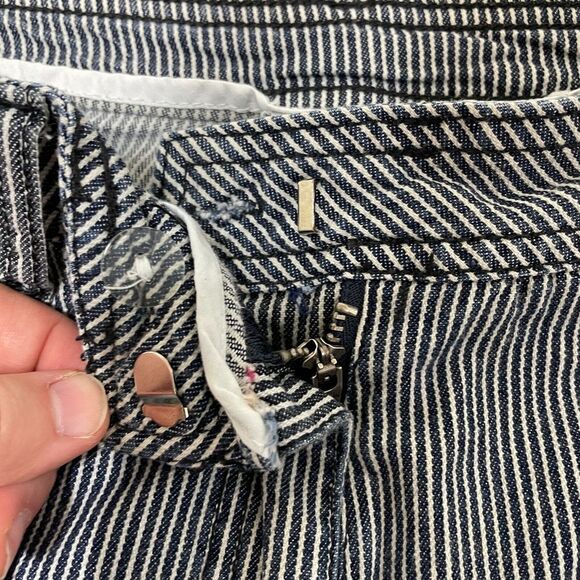 Chicos Pants Womens 0 Small Blue White Stripe Pockets Vintage Lagenlook - Picture 5 of 13